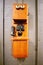 A wooden antique wall telephone