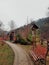 Wooden architecture in Yaremche near family resort