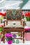 Wooden arm chair with beautiful fabric upholstery