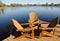 Wooden Armchairs by the Lake