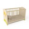 A wooden baby crib, 3d rendering