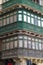 Wooden balcony on the corner of the house