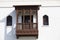Wooden balcony at the Sultan\'s Palace complex in Old Muscat