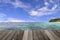 wooden balcony / terrace, Beautiful tropical blue sky sea and bl