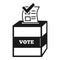 Wooden ballot box icon, simple style