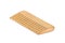 Wooden bamboo comb for hair care on white