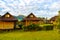 Wooden bamboo cottages in natural tropical jungle resort Krabi Thailand