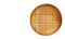 Wooden bamboo threshing basket on white background