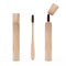 Wooden Bamboo Tooth Brush with Case Cover. 3d Rendering