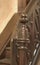 Wooden banister on stairs