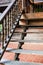 Wooden bannister of the stair