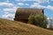 Wooden Barn on a Hill with Cumulus Clouds