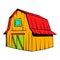 Wooden barn icon cartoon