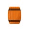 Wooden Barrel for beer or wine isolated on white. Barrel flat vector icon. Easy to edit vector element of design for your brewery