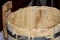 Wooden barrel cask with iron hoop mixed dough batter bakery preservation traditions natural production
