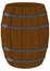 Wooden barrel with metal straps for beer, wiskey or wine vector illustration