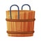Wooden Barrel for Sauna as Finland Symbol and Attribute Vector Illustration