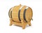 Wooden barrel on white