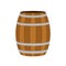 Wooden barrel for wine, beer, rum, cognac, alcohol. Flat style.