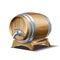 Wooden barrel for wine, beer or whiskey. Realistic cask from oak wood