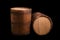 Wooden barrels close-up