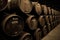 Wooden barrels hold Port fortified wine