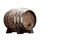 Wooden barrels for wine on a white background. Winemaking, wine. The concept of the production of alcoholic beverages. 3D