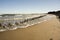 Wooden barriers on beach