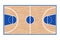 Wooden Basketball Court Floor with Lines. 3d Rendering