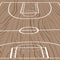 Wooden basketball field