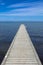 Wooden bathing pier at Købingsmark beach, Als, Denmark