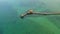 Wooden beach bar in sea and hut on pier in koh Mak island, Trat, Thailand