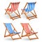Wooden beach chair set isolated on a white background