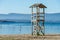 Wooden beach rescue tower