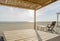 Wooden beds on the beach