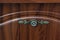 Wooden bedside close-up. Wooden furniture