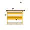 Wooden Beehive on white background.