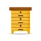 Wooden Beehive on white background.