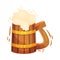 Wooden Beer Mug as Feast of Saint Patrick Symbol Vector Illustration