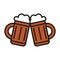 Wooden beers jars drink international day fill style