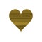 Wooden beige heart decoration on white bckground