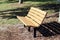 Wooden bench at the beach at pond in Tampa