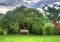 Wooden bench in a beautiful park