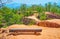 The wooden bench on the cliff`s edge, Pai Canyon, Thailand