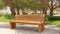 Wooden bench in the Muscat city park,Mutrah,Oman.