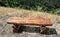 Wooden bench serving to rest during the hiking