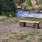 Wooden bench at Tumalo Creek