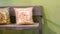 Wooden bench with two handmade pillows