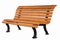 Wooden bench on white background