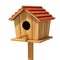Wooden bird house 3d illustration